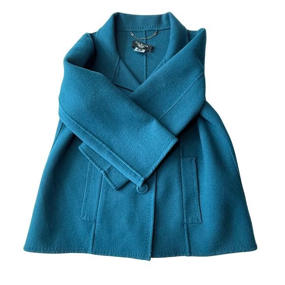 Talbots • Teal Wool Jacket Coat Blazer • Size 2 Petite • 3/4 Sleeve - Picture 5 of 13
